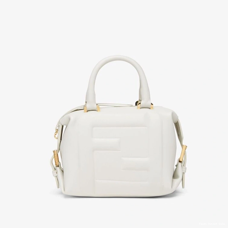 Affordable Bag Cube Leather Nappa FF In White Fendi Mini 0723